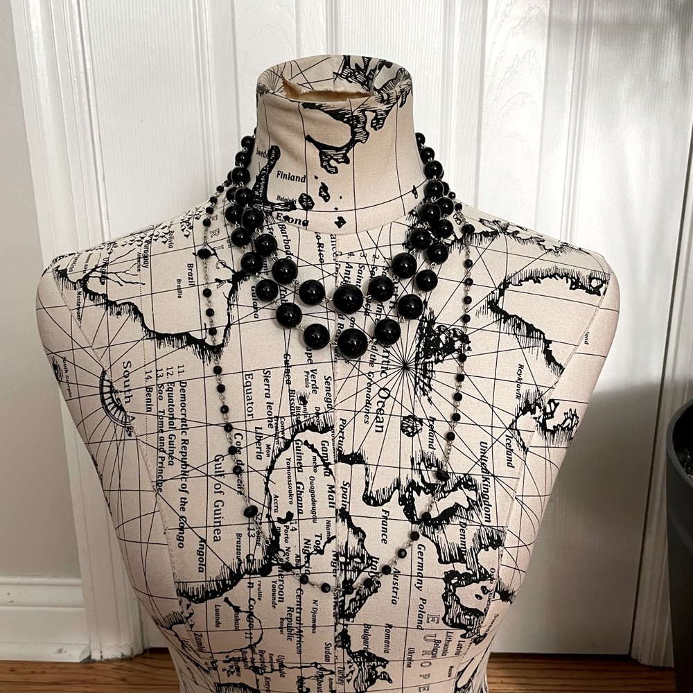 🎯Vintage Retro Double Strand Bead Statement Fashion ball Cosplay necklace LARP